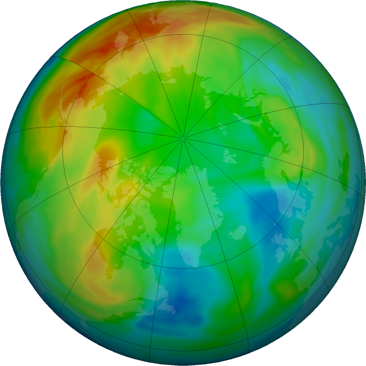 Arctic ozone map for 12 December 2024